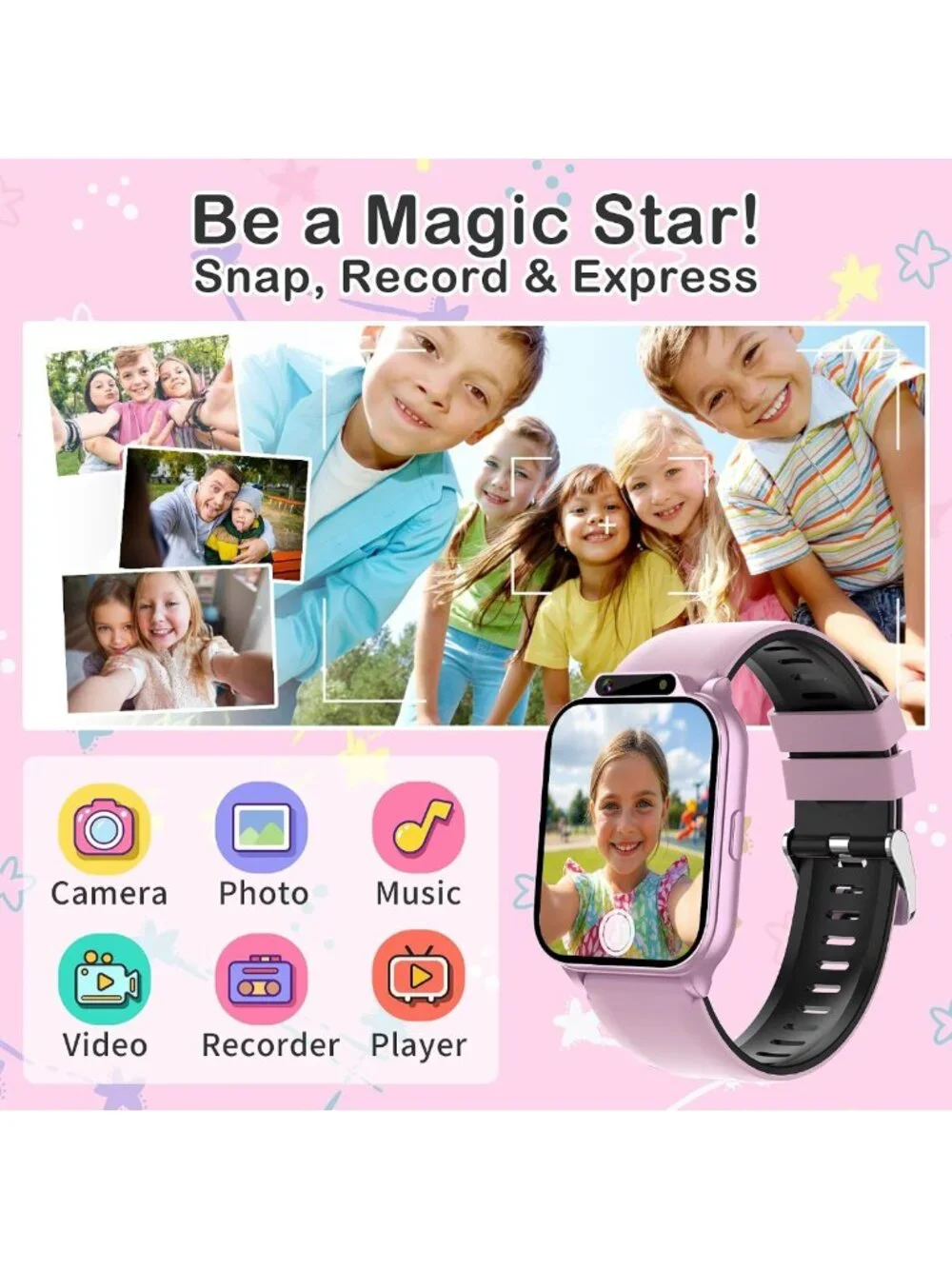 Waterproof Kids Smart Watch for Girls - Fitness Tracker & Sports Activity
